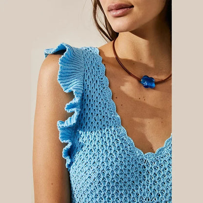 Maribelle Crochet Beach Mini Dress