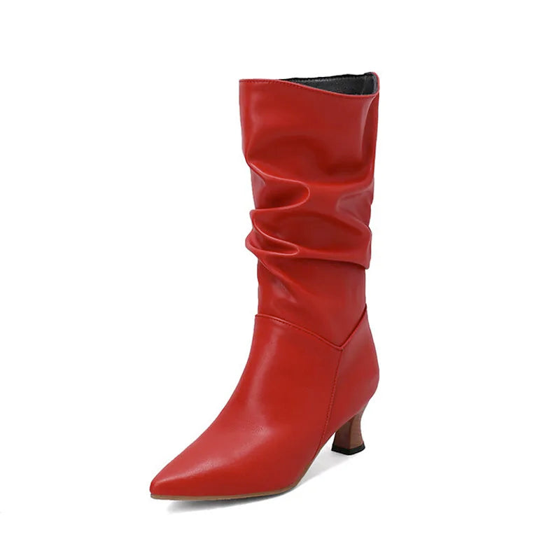 Serene Chic Mid-Calf Heel Boots