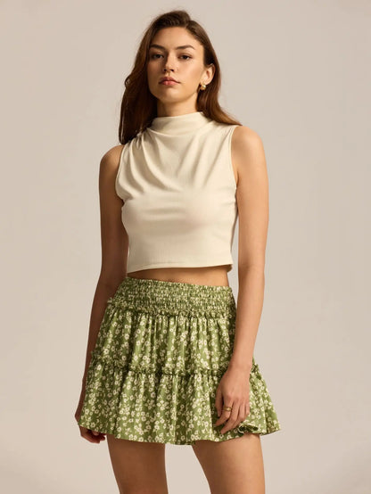 Viora Leopard Ruffle Skirt