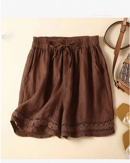 Lenora Embroidered Linen Shorts