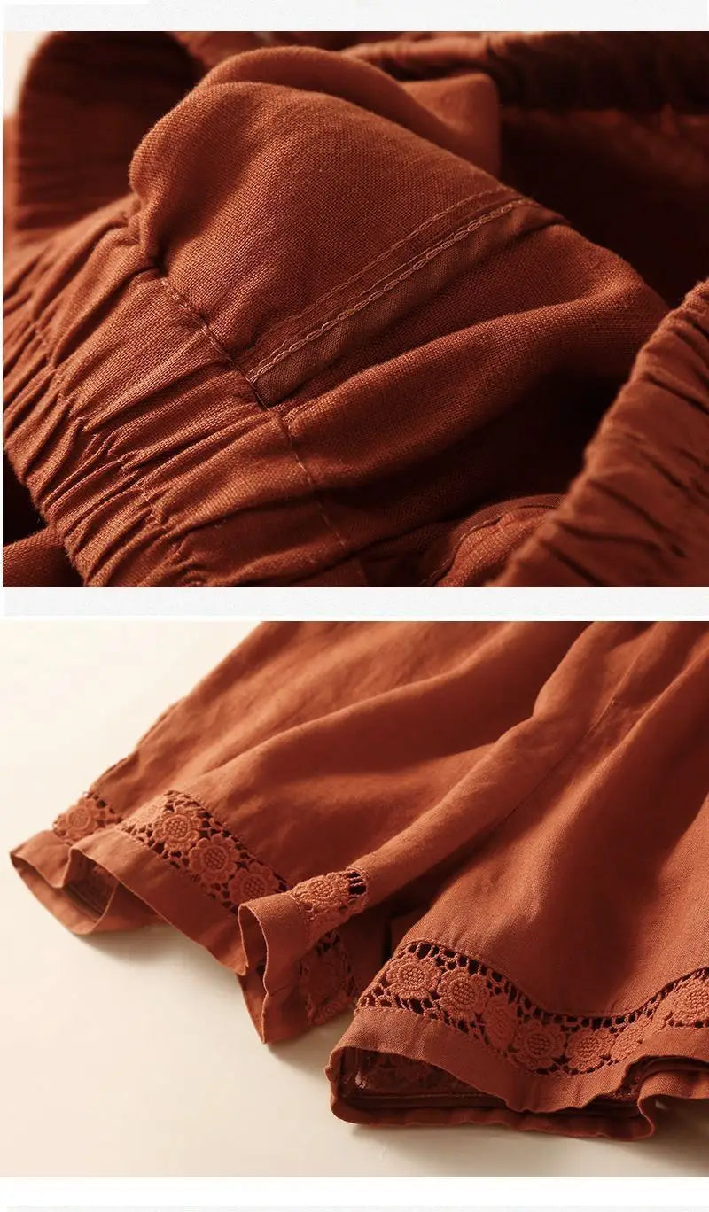 Lenora Embroidered Linen Shorts