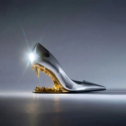 Panther Teeth High-Heel Stiletto Pumps