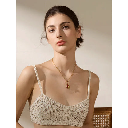 Cattiva Bold Gold Chili Hand Heart Pendant & Necklace