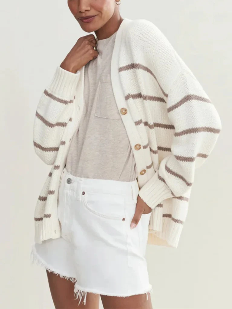 Westhaven Organic Striped Cardigan