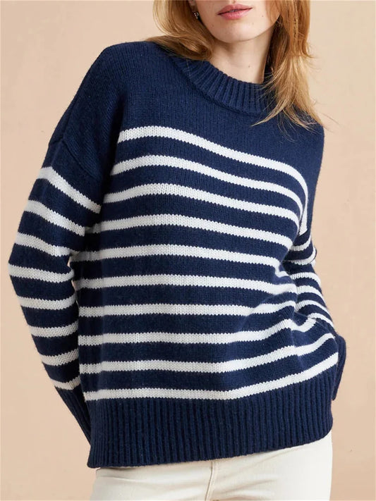 Mariner’s Striped Cotton Pullover Spring Sweater