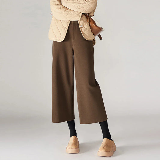 Autumn Woolen Wide Leg Pants