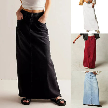 Womens Vintage Denim Skirt Jeans