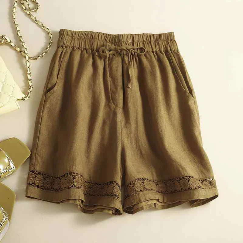 Lenora Embroidered Linen Shorts