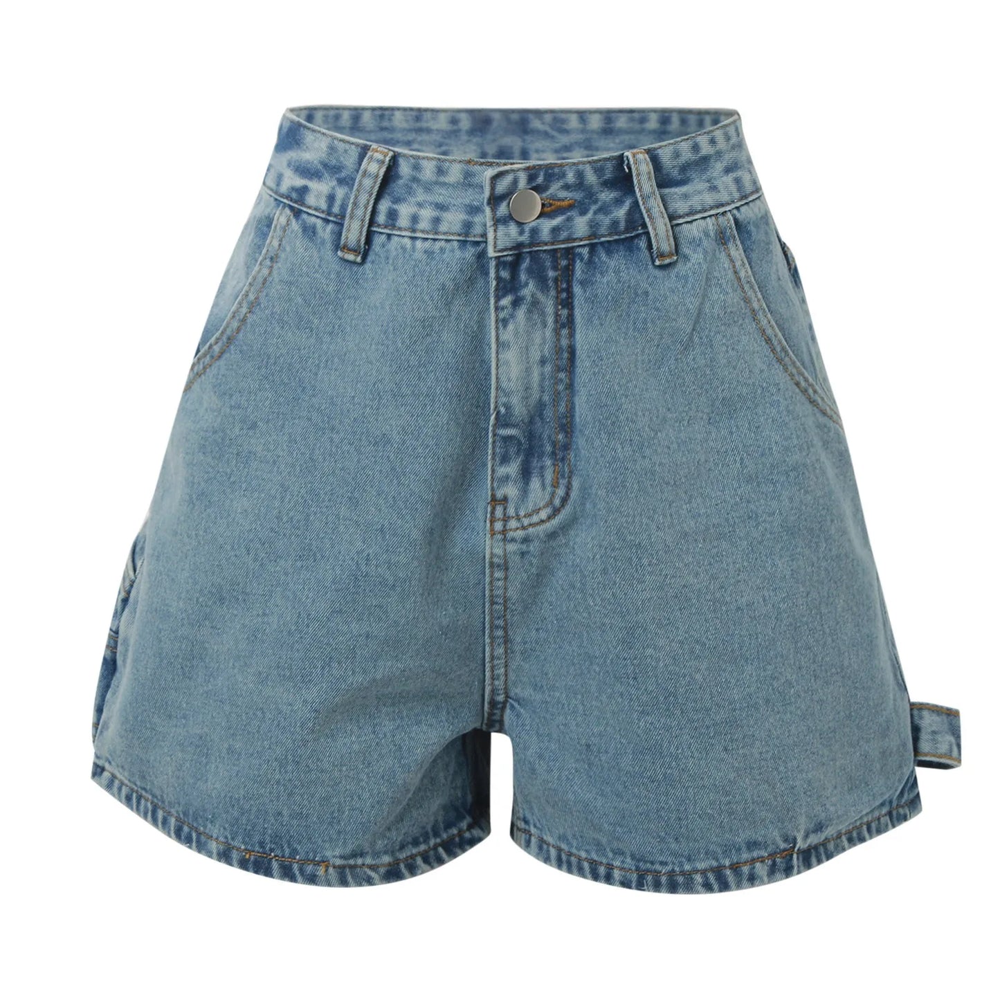 Madison Cotton Denim High-Waist Shorts