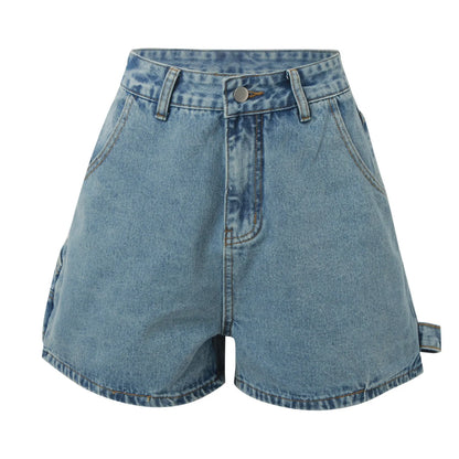 Madison Cotton Denim High-Waist Shorts