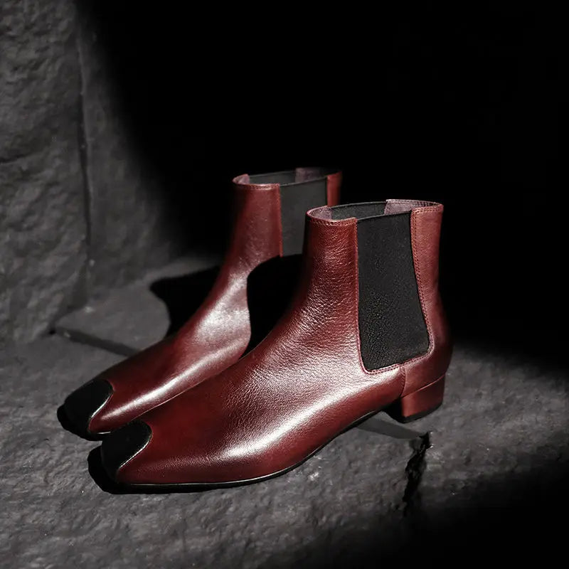 Redmond Square-Toe Leather Boots