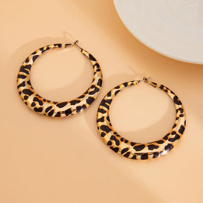 Hollowed Leopard Big Hoop Earrings