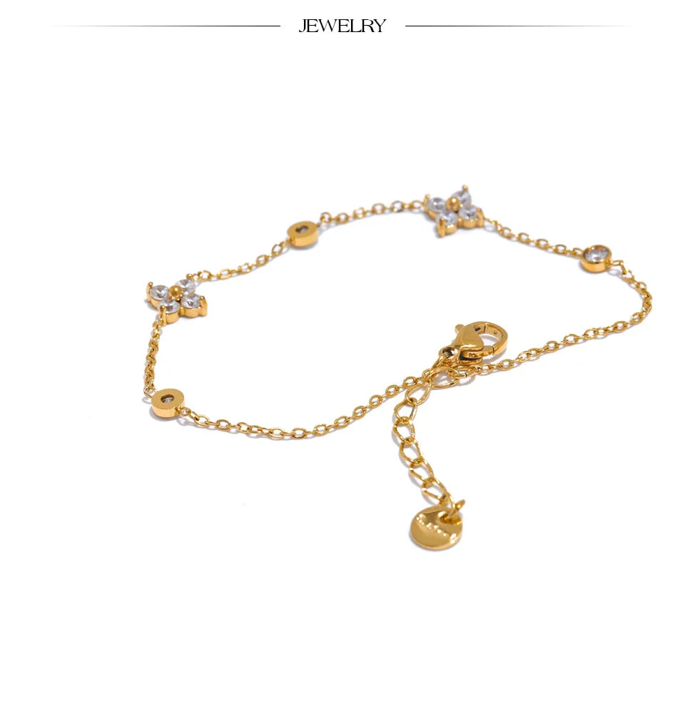 Elaya Cubic Zirconia Thin Chain Bracelet