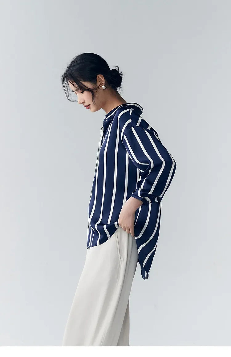 Maren Stripe Satin Blouse