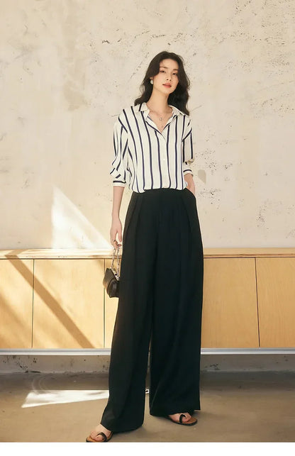 Maren Stripe Satin Blouse