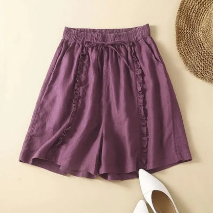 Brynn Linen Ruffle Shorts