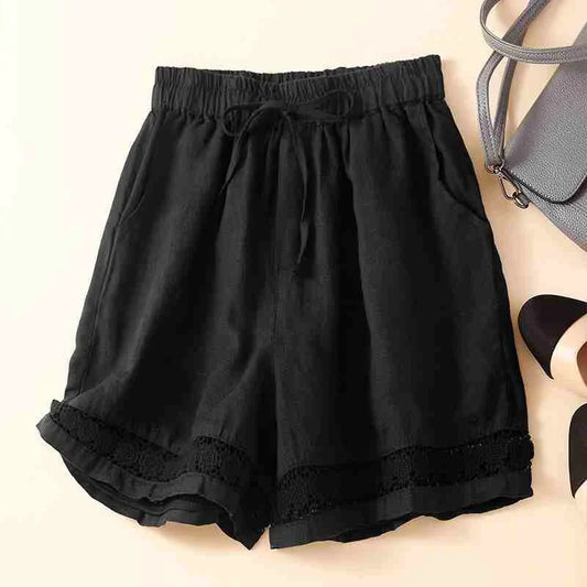 Lenora Embroidered Linen Shorts