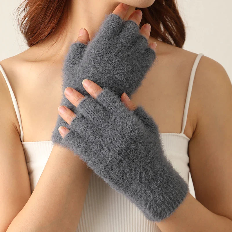 Winter Mink Fingerless gloves