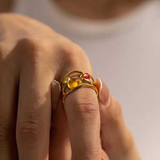 Solari Resin Gem Open Ring