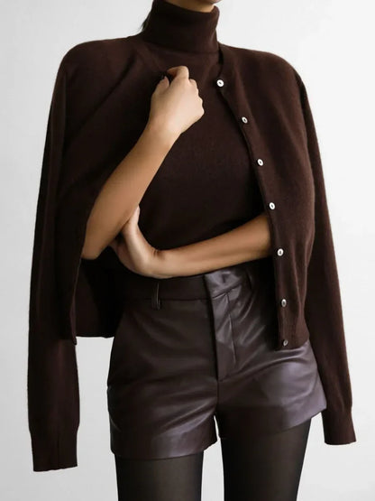 Ashbourne Knit Cardigan & Turtleneck Set