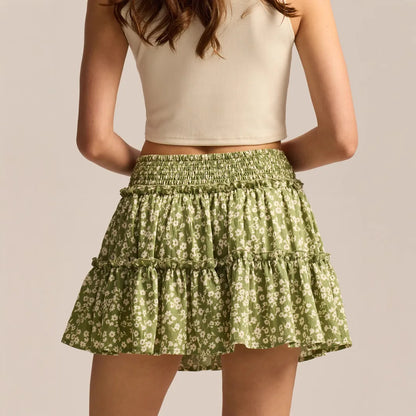 Viora Leopard Ruffle Skirt