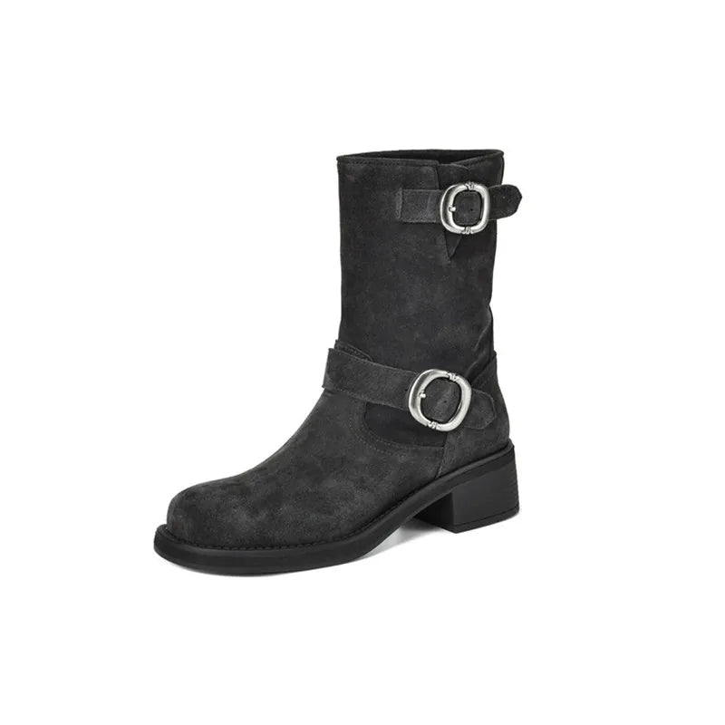 Blackthorn Suede Buckle Boots