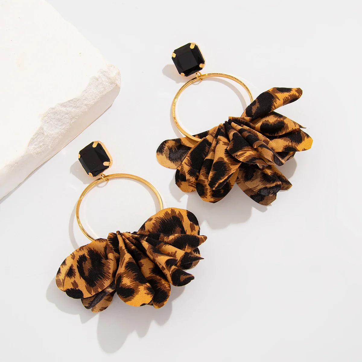 Leopard Pendant Earrings