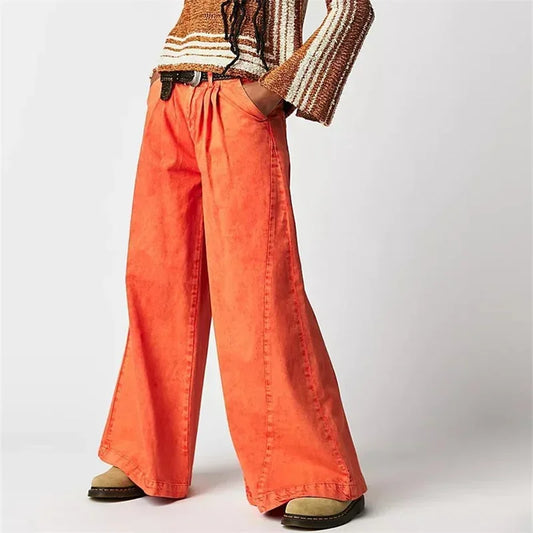 Rovina Pleated Wide-Leg Jeans