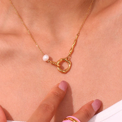 Ciroli Twisted Golden Drop Chain Necklace
