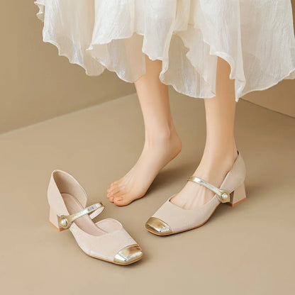 Bellore Pearl-Tip Mary Janes