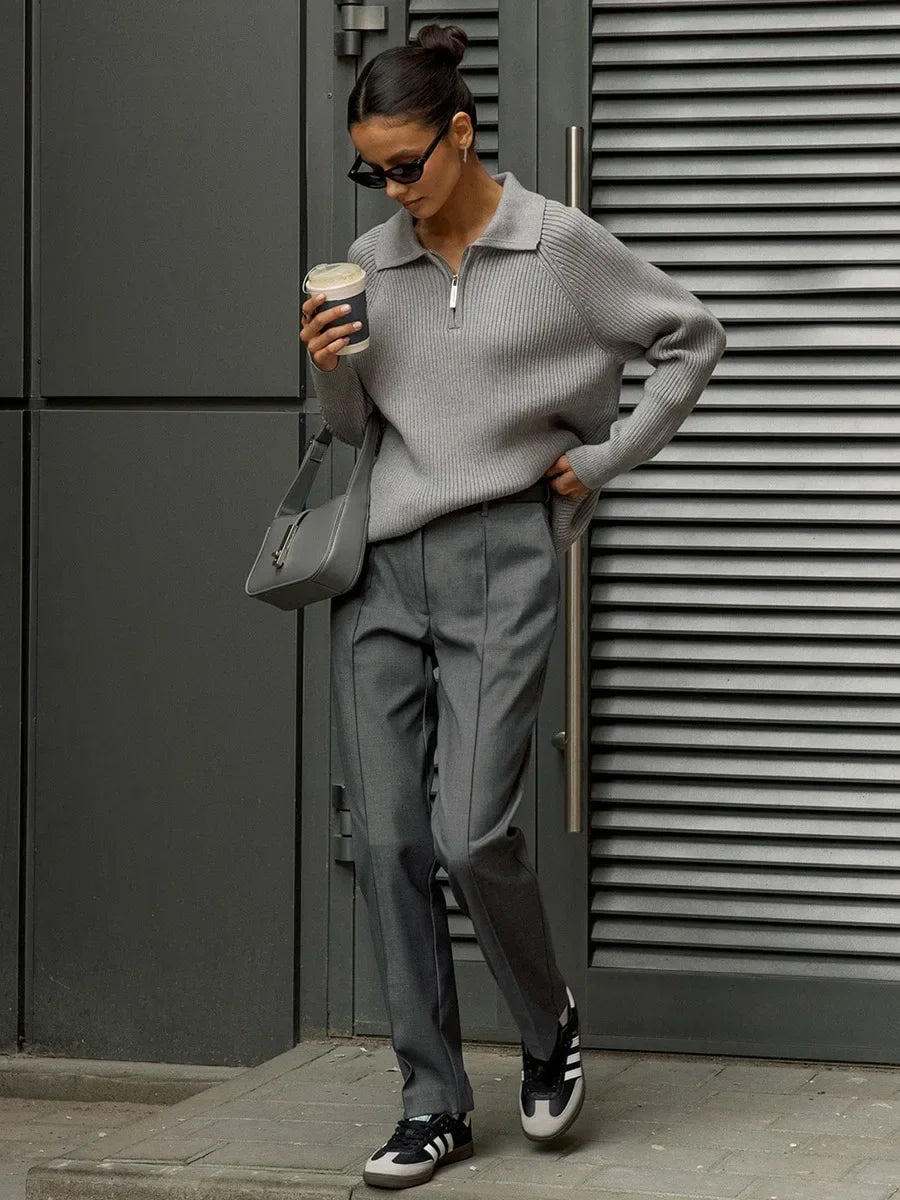 Marceau Ribbed Half-Zip Sweater