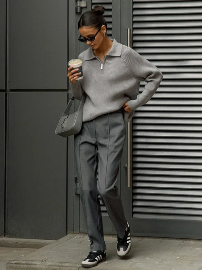 Marceau Ribbed Half-Zip Sweater