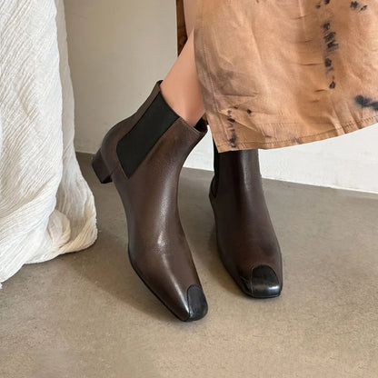 Redmond Square-Toe Leather Boots