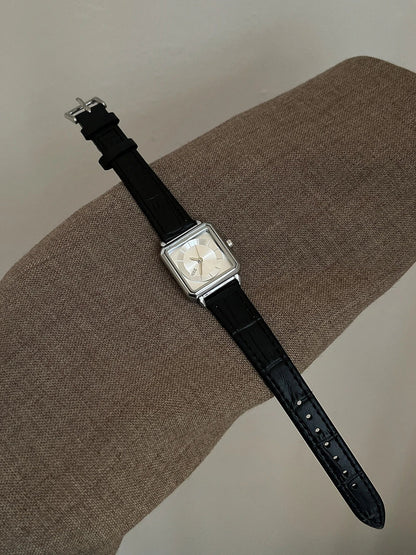 Elvra Square Leather Watch