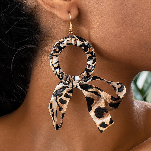 Bohemian Leopard Print Bow Knot