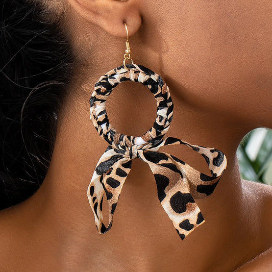 Bohemian Leopard Print Bow Knot