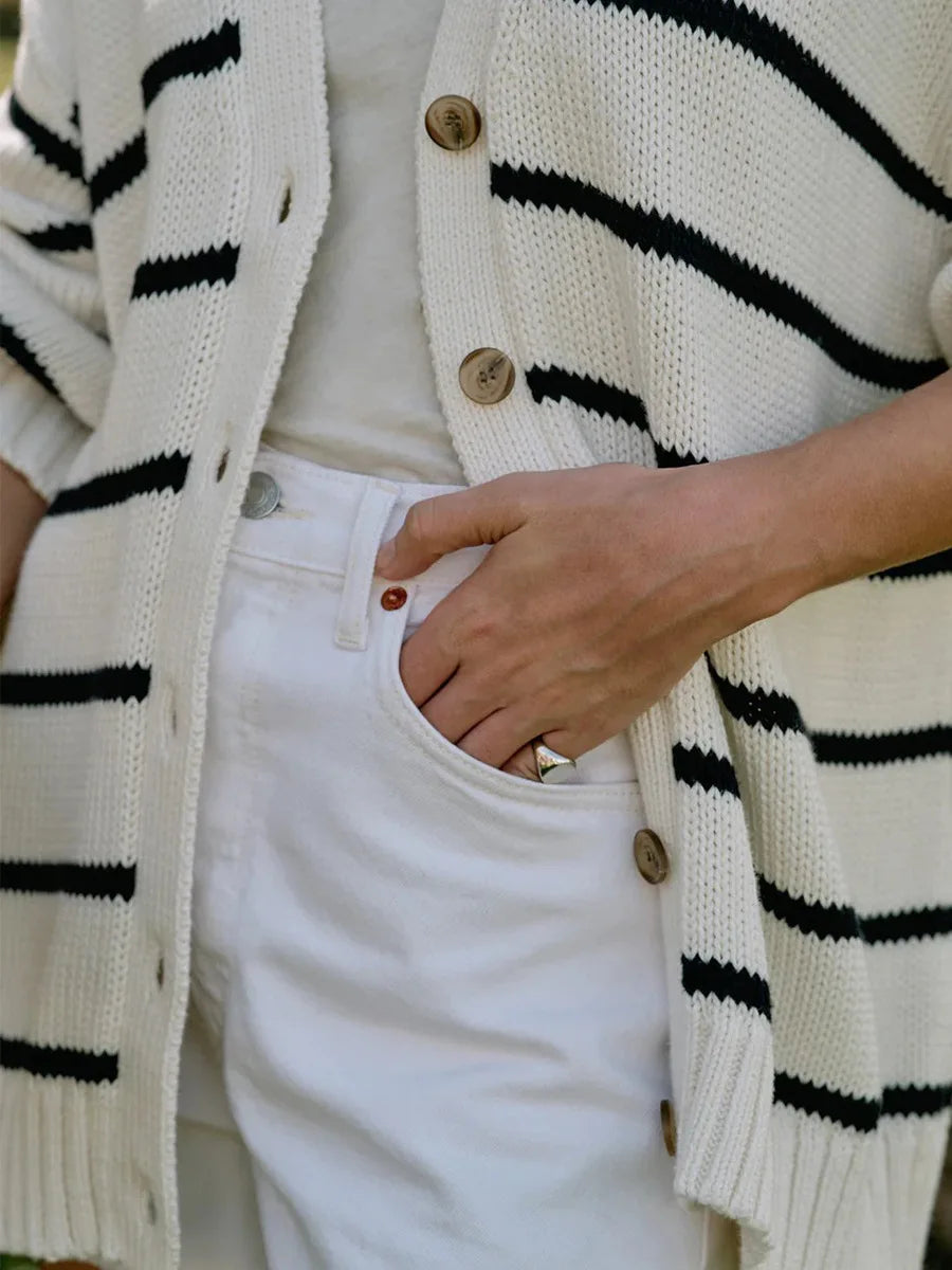 Westhaven Organic Striped Cardigan