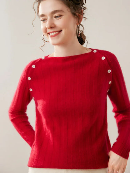 Maribel Buttoned Cashmere Sweater