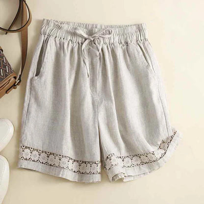 Lenora Embroidered Linen Shorts