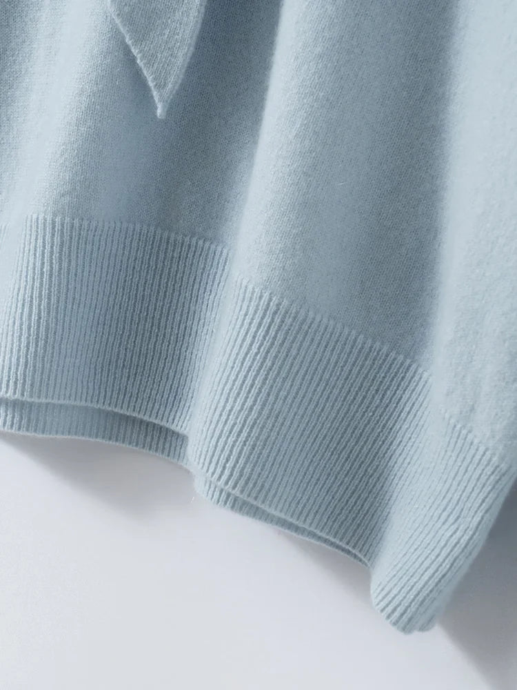 Selene Scarf-Collar Cashmere Pullover
