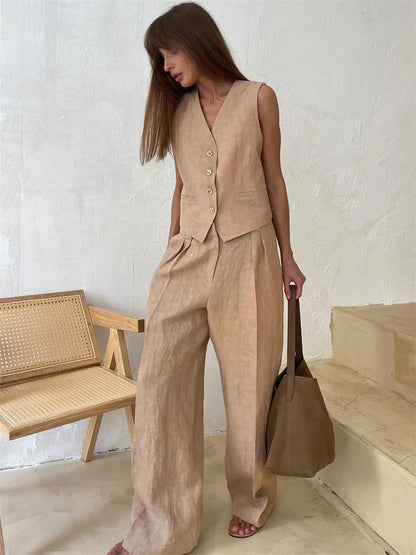 Marlowe Linen 100% Trouser Set