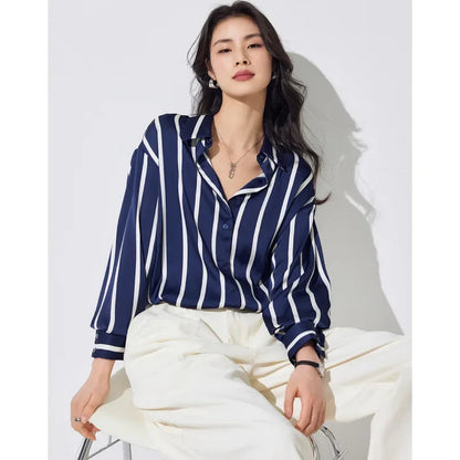 Maren Stripe Satin Blouse