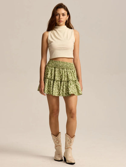 Viora Leopard Ruffle Skirt