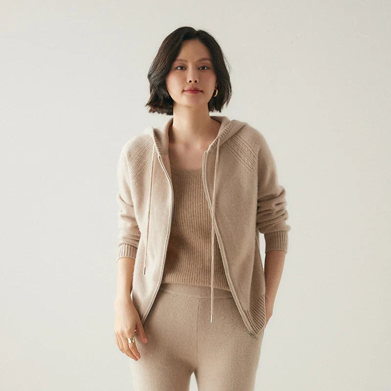 Glädje Classic Cashmere Zipup Hoodie
