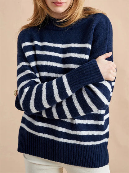 Mariner’s Striped Cotton Pullover Spring Sweater