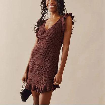 Maribelle Crochet Beach Mini Dress
