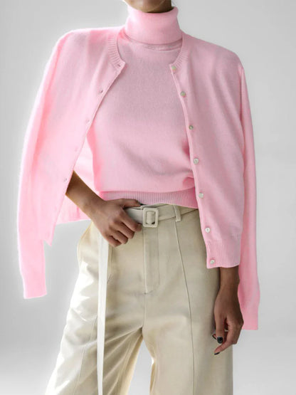 Ashbourne Knit Cardigan & Turtleneck Set