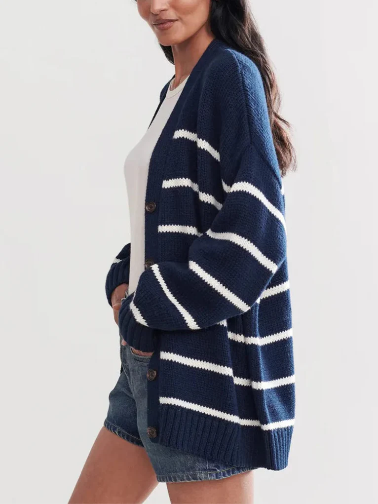 Westhaven Organic Striped Cardigan