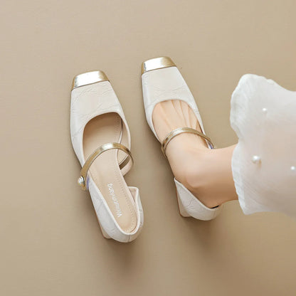 Bellore Pearl-Tip Mary Janes