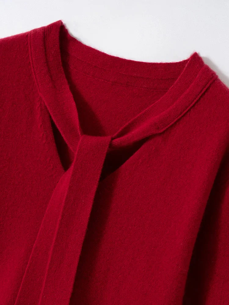 Selene Scarf-Collar Cashmere Pullover